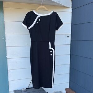 Black and White Pinup Wiggle Dress